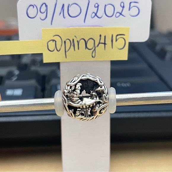 Pandora Disney Alice in Wonderland Cheshire Cat & Absolem charm - Picture 1 of 15